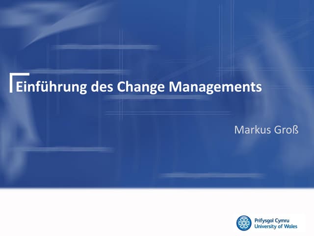 Erste Folie · Einführung Change Management